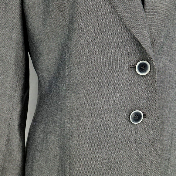 Kasper ASL Jacket Womens 10 Gray Shimmer Fitted Blazer Lined Office Career - Picture 10 of 14